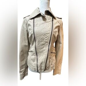 Pelle Studio Cream Leather Moto Jacket